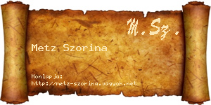 Metz Szorina névjegykártya